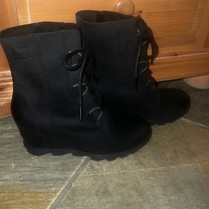 Womens Sorel Joan Wedge II Nubuck Wedge Heel Ankle Boots